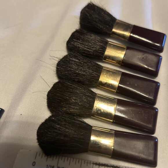 Powder Foundation Blush Brush with Plum Handle Lot Of 5 Fit Some Compacts New - Picture 4 of 4